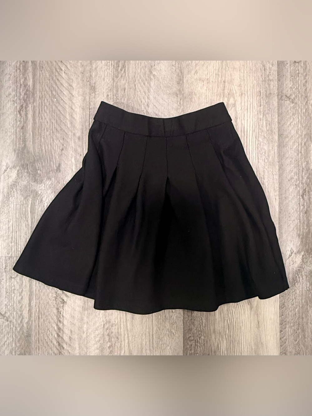 Zara Black Pleated Flared Skirt